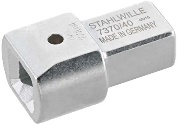 STAHLWILLE 7370/40 šešiakampis, kvadratinis adapteris, bendras ilgis 60 mm, sukimo momento rakto antgalis, chromuotas, 1 vnt., 117 g