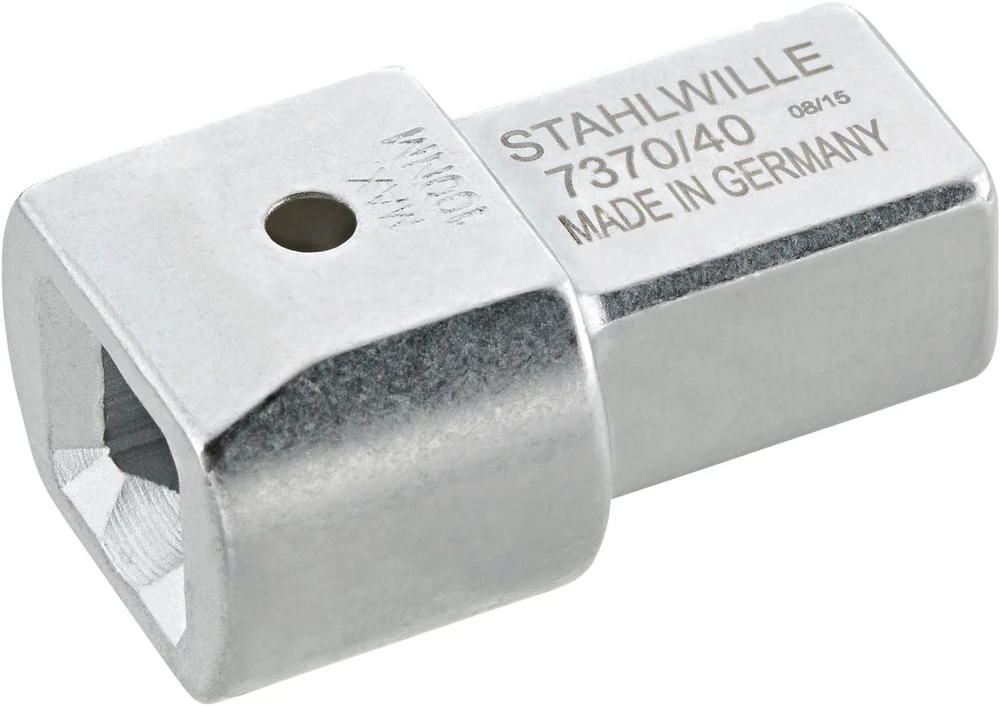 STAHLWILLE 7370/40 šešiakampis, kvadratinis adapteris, bendras ilgis 60 mm, sukimo momento rakto antgalis, chromuotas, 1 vnt., 117 g