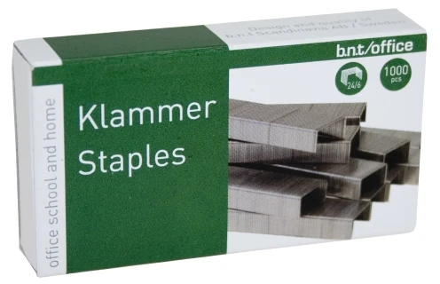 Staples Sąsagos bnt/Office 24/6 plieninės, 1000 vnt./pak. - (1000 vnt.)