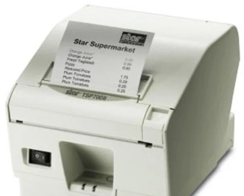 Spausdintuvas Star Micronics TSP743-24 II BALTA AUKŠTO SLYDIMO JUOSTĖ - SU PJOVIKLIU BE MAITINIMO BLOKO