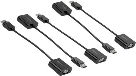 Keturi juodi StarTech VGA adapteriai