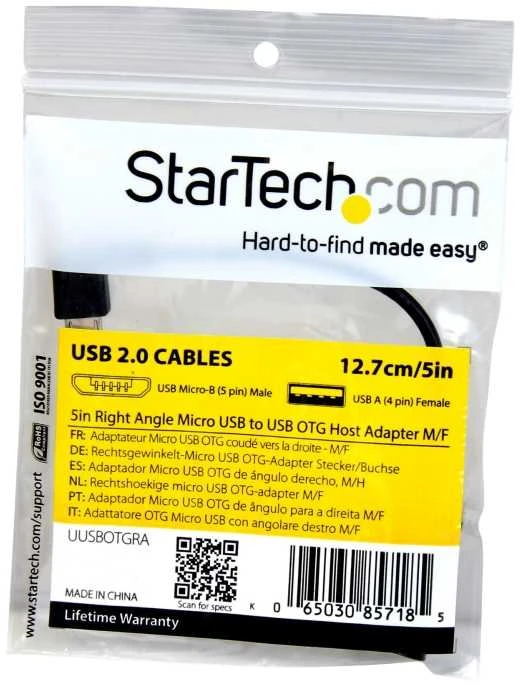 Adapteris USB StarTech USB-A - MicroUSB Juodas (UUSBOTGRA)