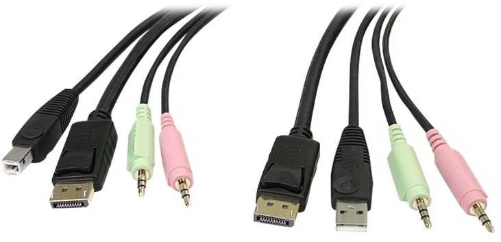 StarTech KVM kabeliai, 1,8m, Juodieji (DP4N1USB6)