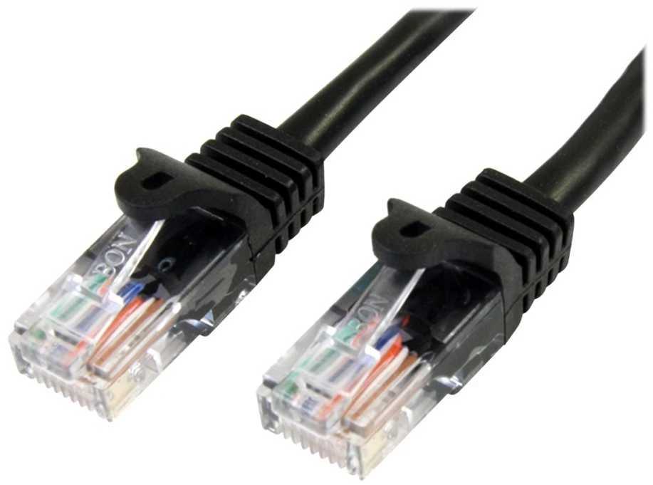 StarTech.com 45PAT2MBK tinklo kabelis 2 m Cat5e U/UTP (UTP) Juoda
