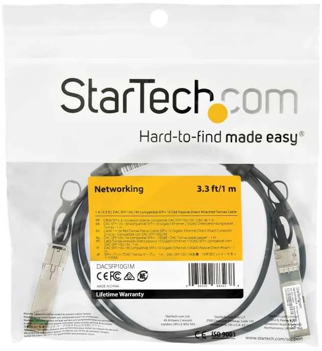 StarTech SFP + tinklo kabelis Startech DACSFP10G1M 1 m