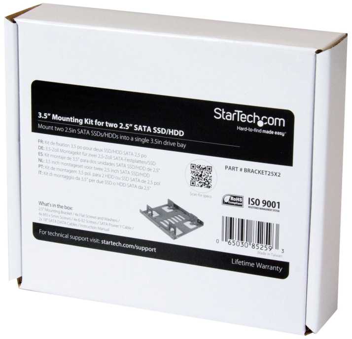 „StarTech“ 3,5 colio adapteris dviem 2,5 colio diskams + kabeliai (BRACKET25X2)