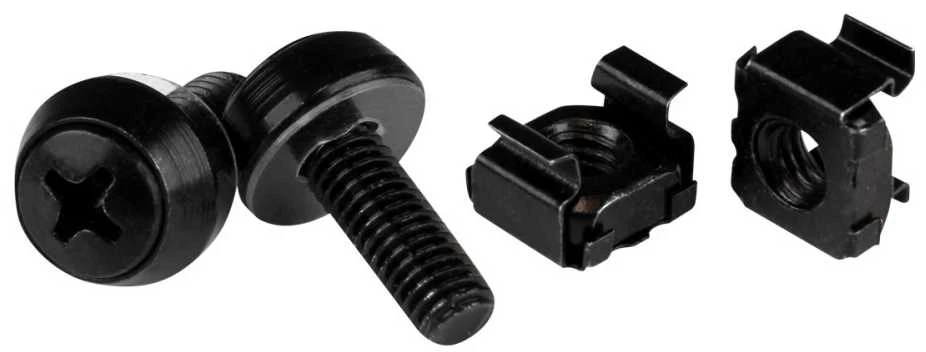StarTech Rinkinys varžtai M6 x 12mm/poveržlės/veržlės - 100vnt. Juoda (CABSCREWM62B)