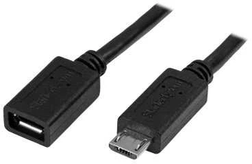 USB laidas StarTech microUSB - USB- A 0,5 m juodas (USBUBEXT50CM)