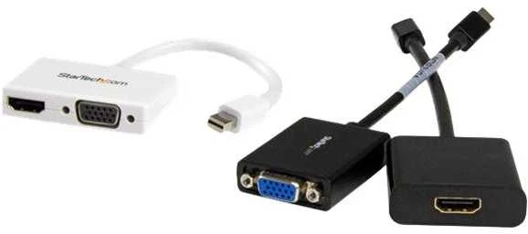 Adapteris AV StarTech DisplayPort Mini - HDMI - D-Sub (VGA) balta (MDP2HDVGAW)