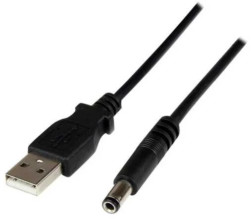 Kabelis USB StarTech USB-A - DC 5.5 mm 1 m Juodas (USB2TYPEN1M)