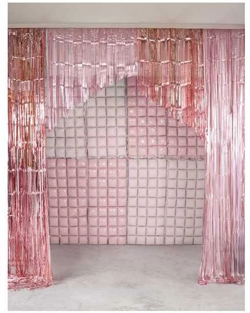 Static Control PartyDeco balioninė folijos užuolaida, dvipusė, šviesiai rožinė, 55x110cm, 60500