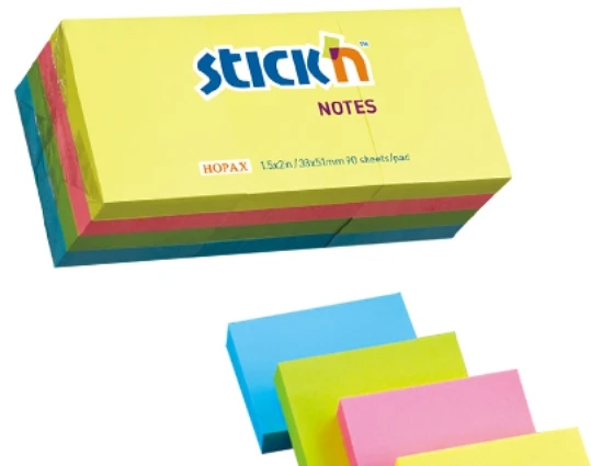Stick N Find Lipnūs lapeliai Stick´N 21532, 38x51mm, 12×100 lapelių, 4 neoninės spalvos