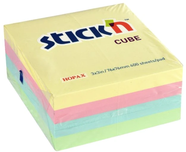 Stick N Find Lipnūs lapeliai Stick´N 21013, 76x76mm, 400 lapelių, įvairių pastelinių spalvų