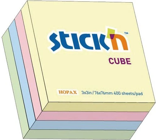 Stick N Find Lipnūs lapeliai Stick´N 21013, 76x76mm, 400 lapelių, įvairių pastelinių spalvų