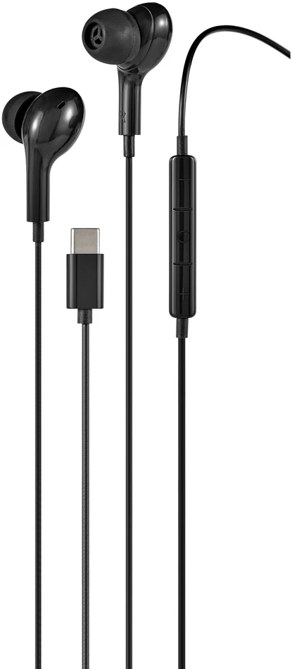 C220 į ausis įdedamos ausinės STREETZ, 3-mygtukai, USB-C, juodos / C220-BLK / 6612109