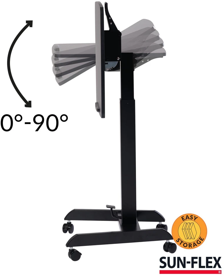 Reguliuojamo aukščio stalas SUN-FLEX®EASYDESK PRO, 60x52cm, juodas
