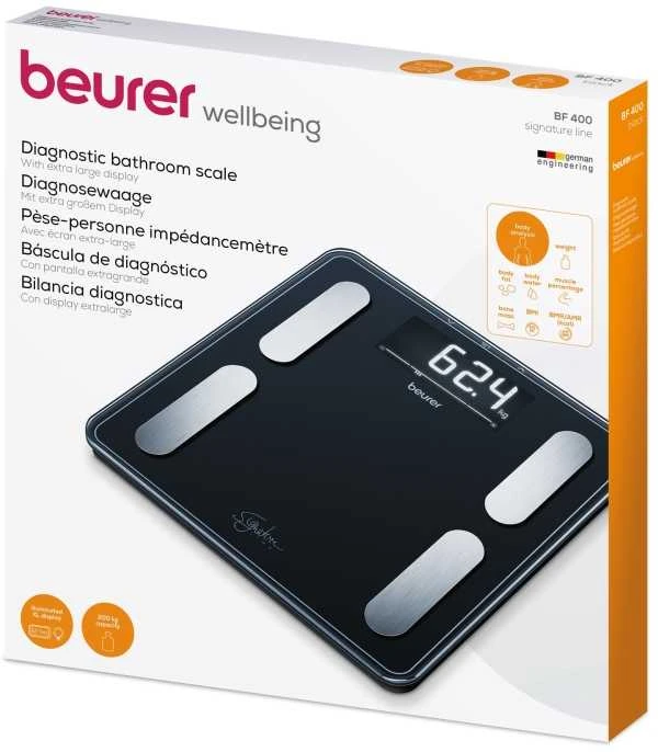 Beurer BF 400 diagnostinės svarstyklės, juodos, 5 metų garantija