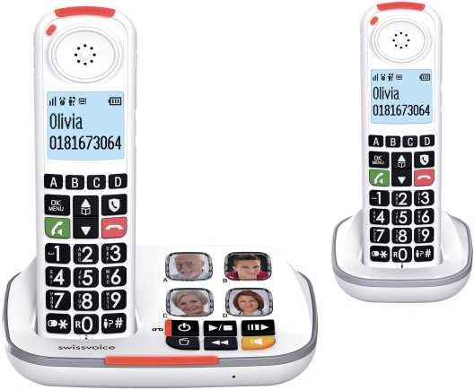 Swissvoice Fiksuotojo ryšio telefonas Swiss Voice XTRA 2355 DUO Balta