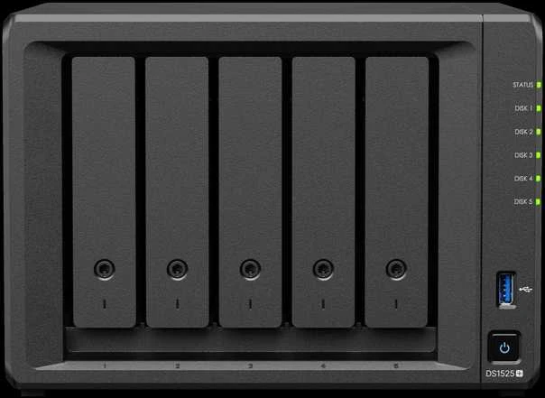 Serveris Synology DiskStation | DS1525+ | AMD Ryzen | V1500B | 8 GB | DDR4 | Juodas