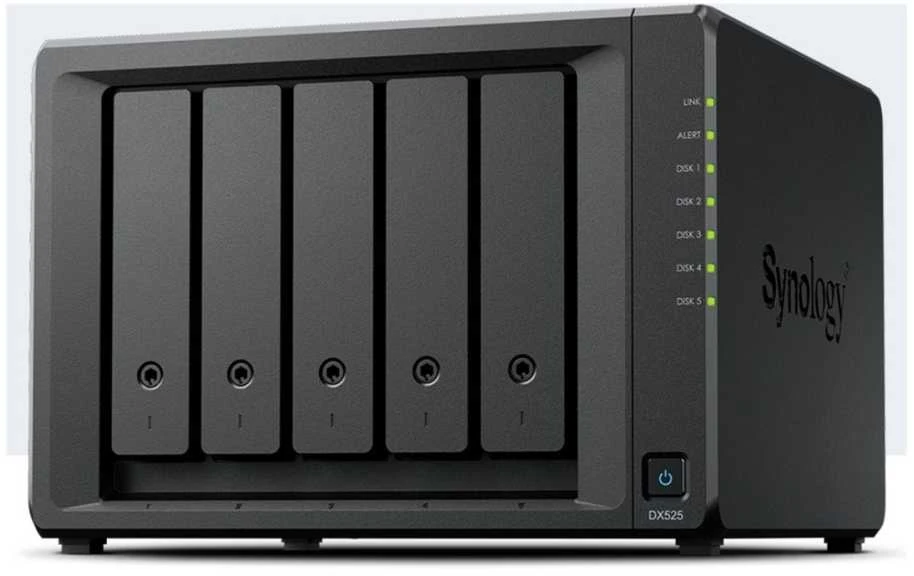 Išplėtimo įrenginys Synology DX525; Bokštinis; 5x (3,5 colio / 2,5 colio SATA HDD / SSD) (skirtas DS1825+, DS1525+, DS925+, DS725+)