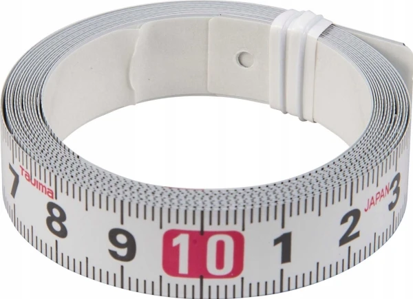 Klijuojama plieninė liniuotė Tajima 5m x 13mm