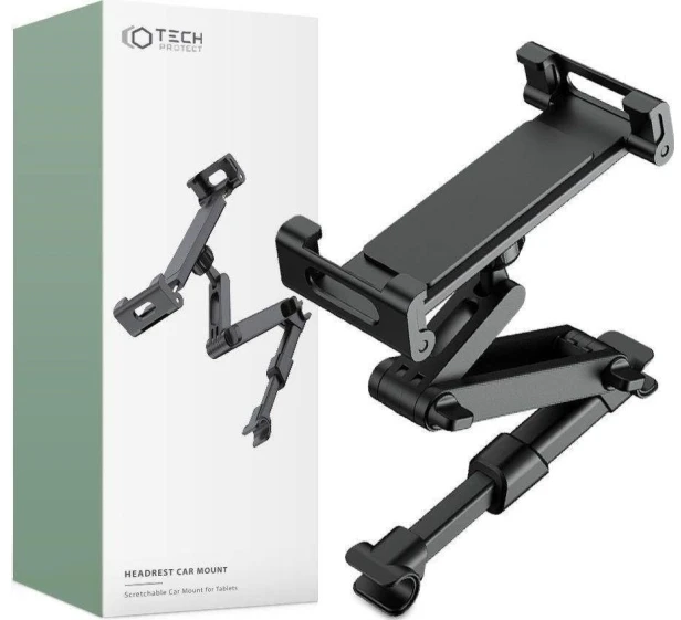 Tech-Protect V1 telescopic car headrest telefono laikiklis – juodos spalvos