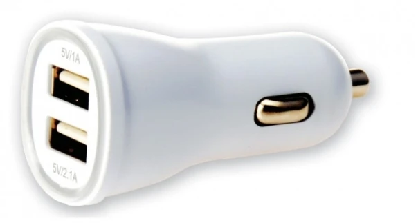 TECHLY 305281 Techly Automobilinis USB pakrovėjas 5V 1A/2.1A, 12/24V, du USB jungtys, baltas