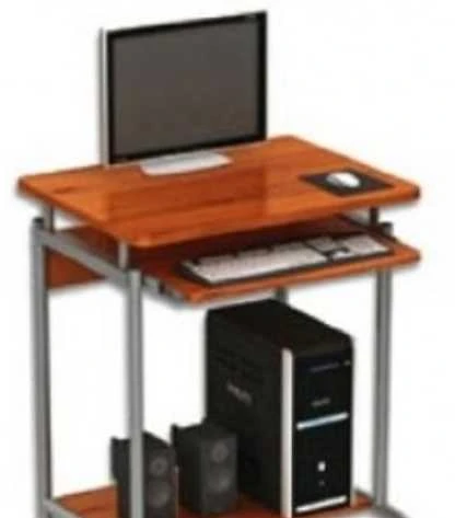 TECHLY 305694 Techly Compact kompiuterio stalas 600x450 su slankiojančiu klaviatūros dėklu bukas/sidabrinis