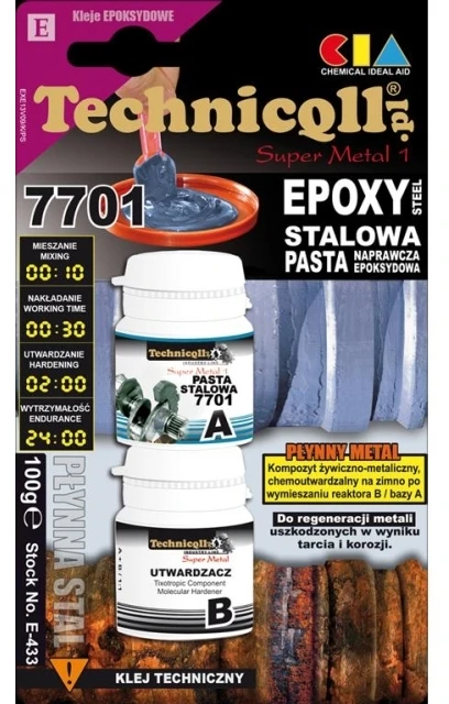 91-465# Blow Epoksidinė plieno pasta 100g Technicqll