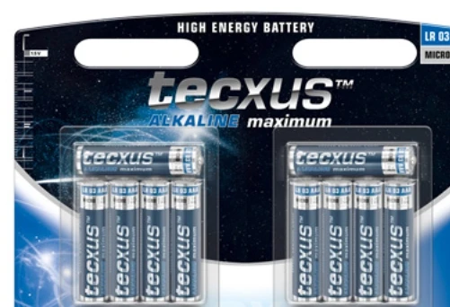 Tecxus LR03 10-BL, vienkartinė baterija, AAA, šarminė, 1,5 V, 10 vnt., 1200 mAh