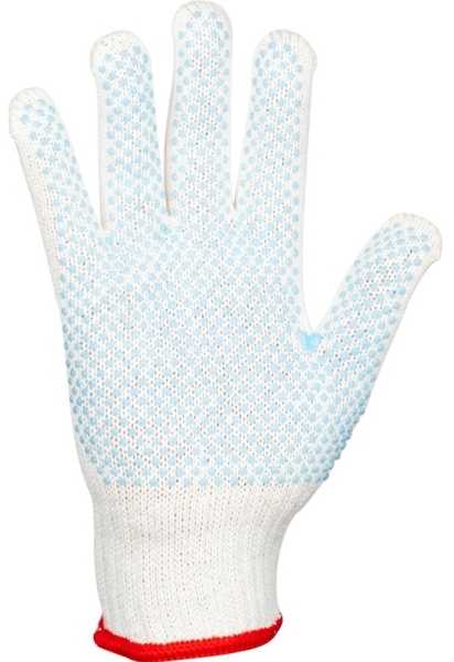 Tekstilinė pirštinė ABENA 7 balta medvilnė/poliesteris/PVC