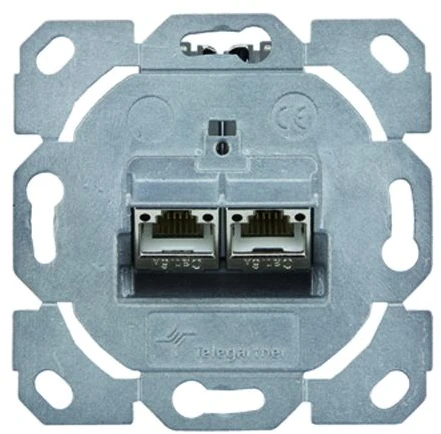 Telegärtner J00020A0529, RJ-45, 2 moduliai, 6a, metalinis, 41 mm, 28 mm