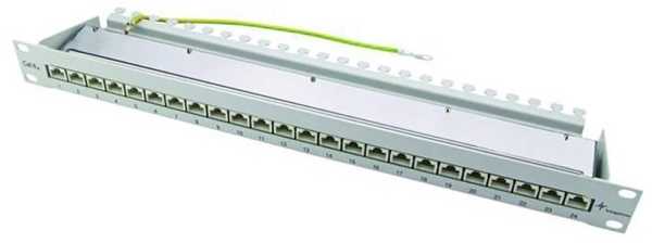 Telegärtner Triton 19 Komutacinė panelė MPP24, 1 HU, Cat.6A (EA klasė) (ISO/IEC), 24 prievadai, juoda RAL 9005
