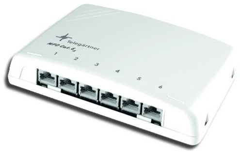 Telegärtner Triton MPD6 Cat.6A (EA klasė) mini skirstytuvo sieninis laikiklis, 6 prievadas