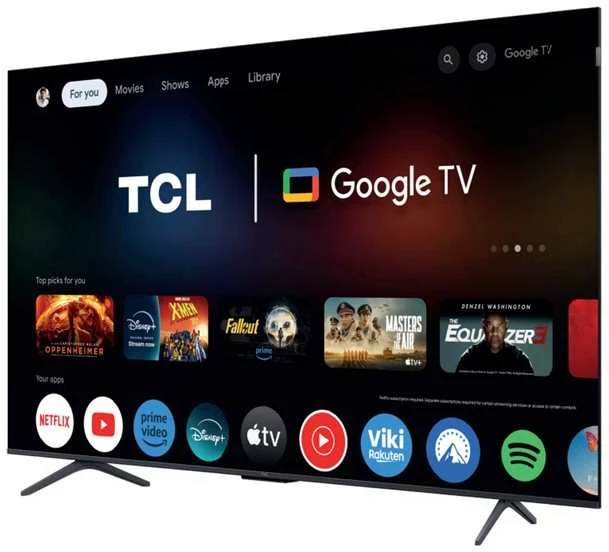 Televizorius TCL 4K QLED TV | 55T8C | 55 | Smart TV | Google TV | Juodas
