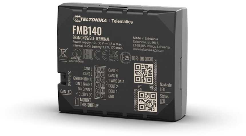 FMB140 2G TELTONIKA GPS SEKLYS, SIM kortelė: Nepridėti, Serveris : Nepridėti