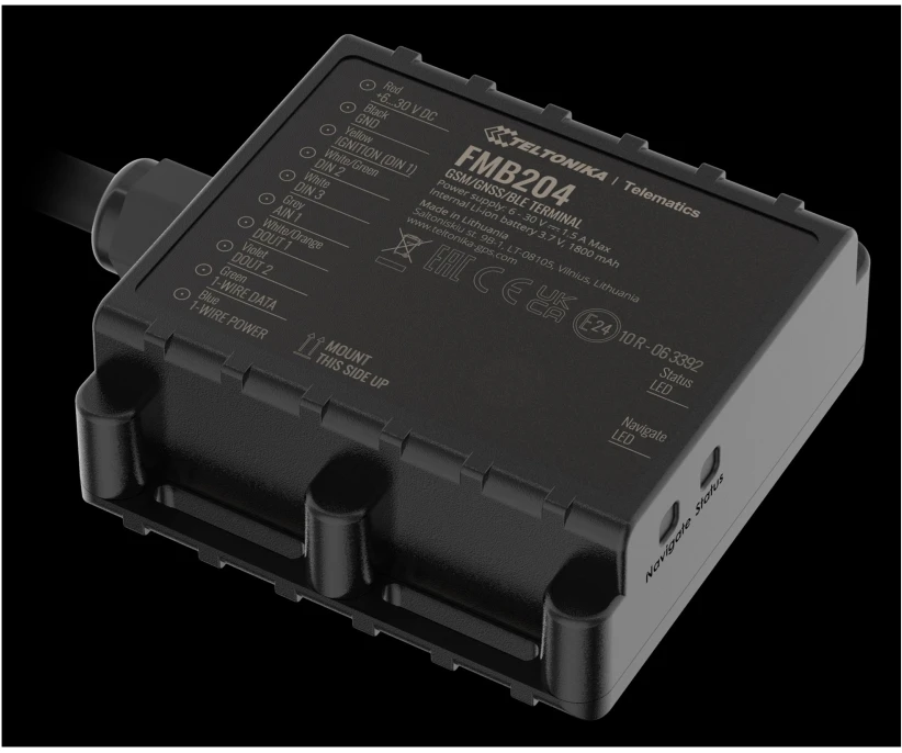 FMB204 2G Teltonika Itin atsparus drėgmei GPS seklys, SIM kortelė: Nepridėti, Serveris : Nepridėti