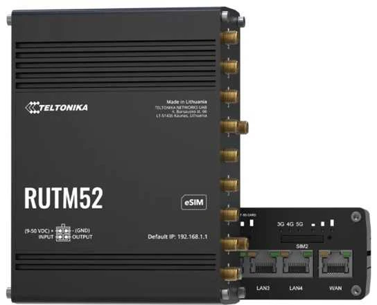 Teltonika Dual 5G Maršrutizatorius | RUTM52 | 802.11ac | 10/100/1000 Mbit/s | Ethernet LAN (RJ-45) jungtys 5 | Mesh Support No | MU-MiMO Yes | 3G/4G