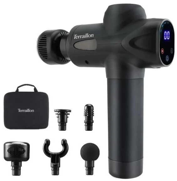 Terraillon masažuoklis „Pitch Massager Expert“, perkusinis masažas, universalus, juodas, lietimui jautrus, 3200 aps./min., su baterija