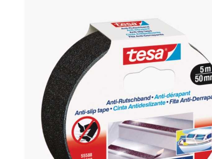 Tesa Anti-Rutschband 5m 50mm juodas