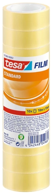 Tesa tesafilm® Standard, 10 vnt. pakuotė, 15 mm x 10 m