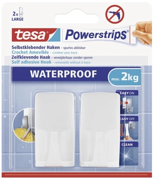 Haczyk Tesa Kabliukai Power Strips, atsparūs vandeniui, 2 vnt.