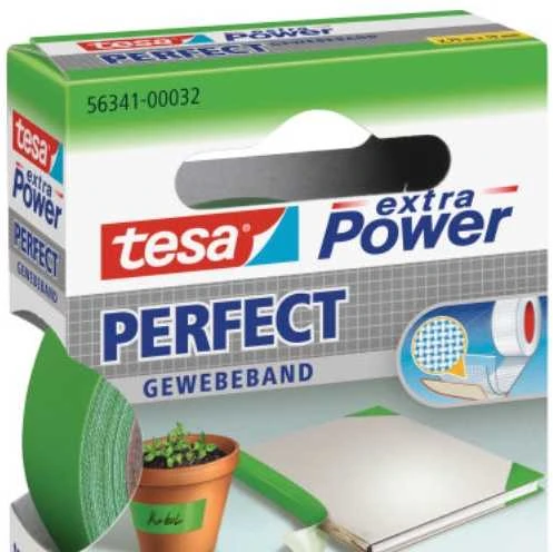 Tesa extra Power Perfect medžiaginė juosta 2,75m 19mm žalia
