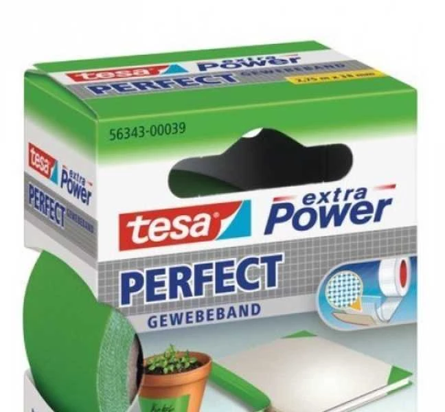 Tesa extra Power Perfect medžiaginė juosta 2,75m 38mm žalia