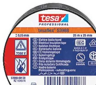 Izoliacinė juosta TESA Juoda PVC (25 mm x 25 m)
