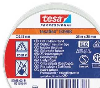 Izoliacinė juosta TESA Balta PVC (25 mm x 25 m)