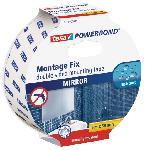 tesa Powerbond tvirtinimo juosta veidrodžiams, 5 m, 38 mm