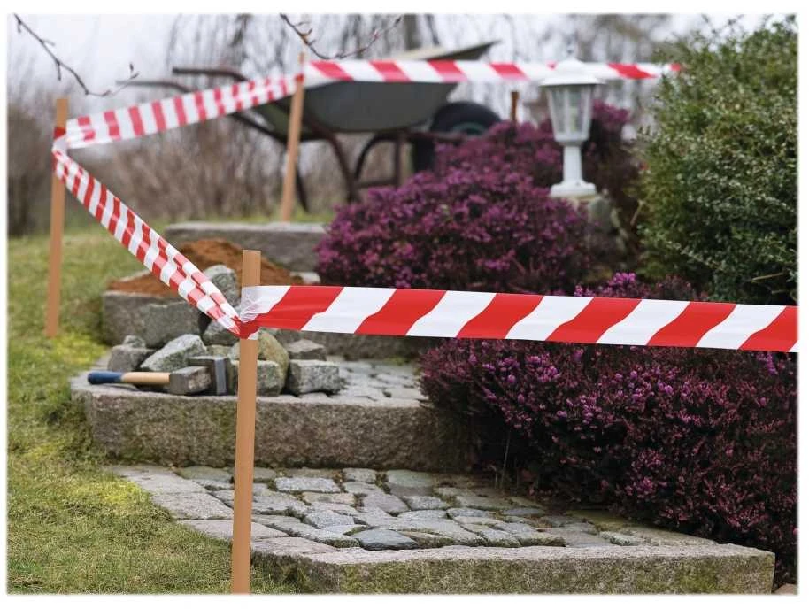Plakatas Įspėjamoji juosta Tesa , 58137 signal, be klijų, raudona/balta, 100 m