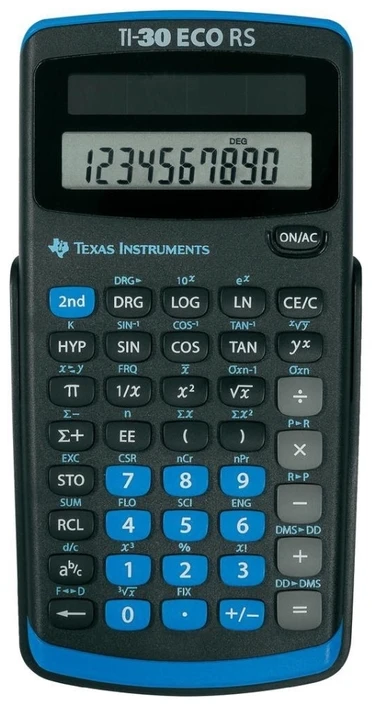 Texas Instruments TI-30 ECO RS, Kišeninis, Mokslinis, 10 skaitmenų, 1 eilutė, Saulės energija maitinamas, Juodas