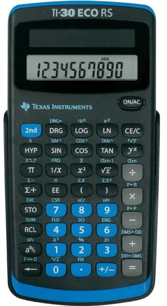 Texas Instruments TI-30 ECO RS, Kišeninis, Mokslinis, 10 skaitmenų, 1 eilutė, Saulės energija maitinamas, Juodas